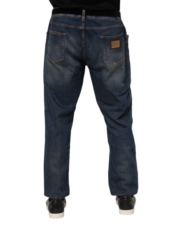 Blue Cotton Logo Plaque Slim Denim Jeans - Image 4