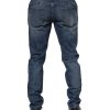 Blue Logo Embroidery Denim Jeans - Image 4