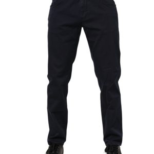 Blue Cotton Tapered Denim Jeans
