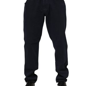 Black Cotton Tapered Denim Jeans