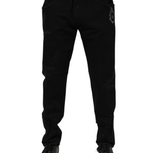 Black Cotton Skinny Men Denim Jeans