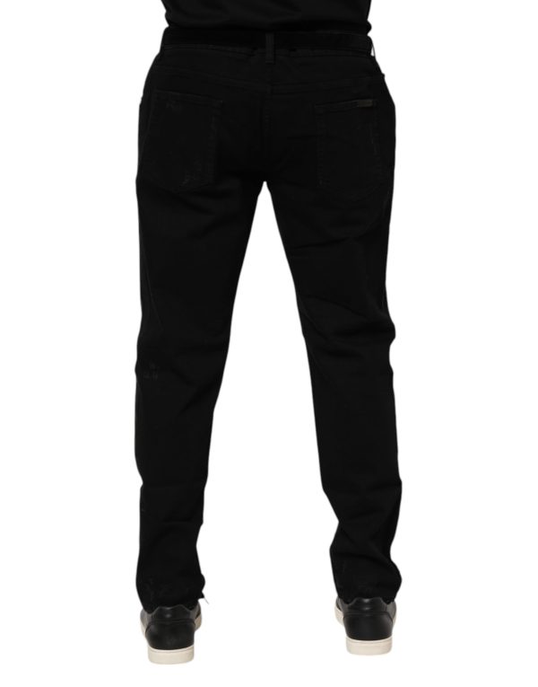 Black Cotton Skinny Men Denim Jeans - Image 4