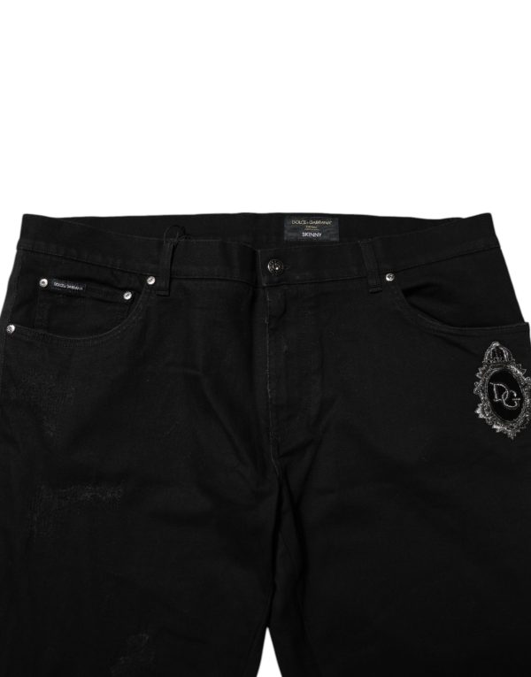 Black Cotton Skinny Men Denim Jeans - Image 5