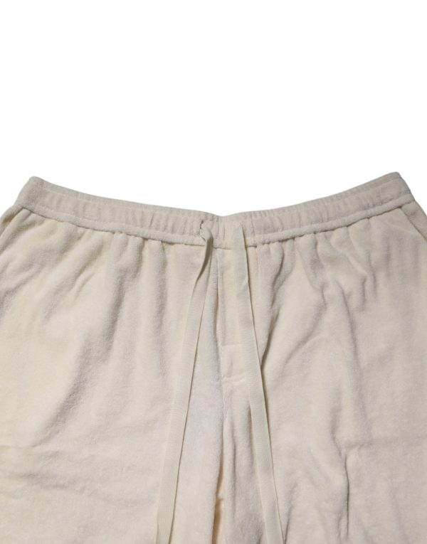 Ivory Cotton Men Bermuda Sweatshorts Shorts - Image 5