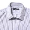 White Blue Striped Cotton GOLD Formal Shirt - Image 5