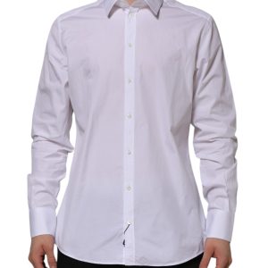 White Cotton GOLD Long Sleeves Formal Shirt
