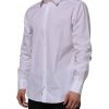 White Cotton GOLD Long Sleeves Formal Shirt - Image 3