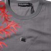 Gray Cotton Coral Print Logo Plaque T-shirt - Image 5