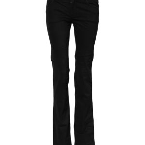 Black Cotton Stretch Flared Bootcut Denim Jeans