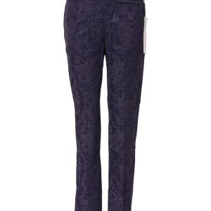 Purple Jacquard High Waisted Pants