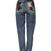 Blue Cotton Tattered High Waist Denim Jeans - Image 3