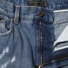 Blue Cotton Tattered High Waist Denim Jeans - Image 4