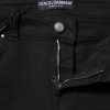 Black Cotton Skinny Mid Waist Denim Jeans - Image 4