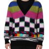 Multicolor Glitch Design Pullover Sweater - Image 2