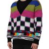 Multicolor Glitch Design Pullover Sweater - Image 3