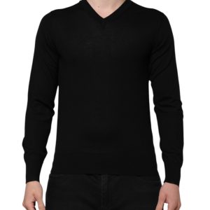 Dark Gray Embroidered Logo Pullover Sweater