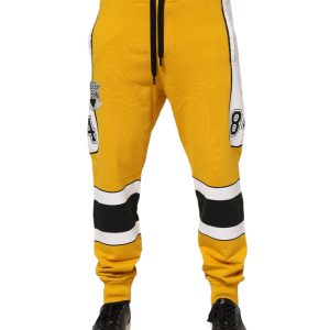 Yellow Cotton Logo Jogger Sweatpants Pants