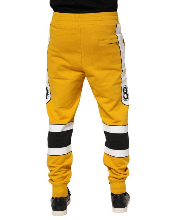 Yellow Cotton Print Jogger Sweatpants Pants - Image 4