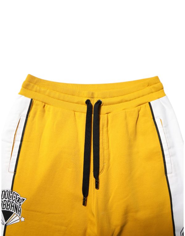 Yellow Cotton Print Jogger Sweatpants Pants - Image 5