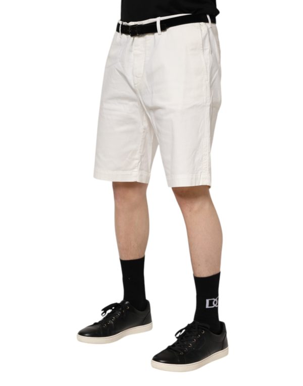 White Chinos Cotton Stretch Men Casual Shorts - Image 3