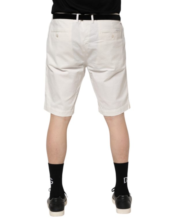 White Chinos Cotton Stretch Men Casual Shorts - Image 4