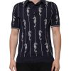 Dark Blue Sea Horse Collared Polo T-shirt - Image 2