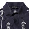 Dark Blue Sea Horse Collared Polo T-shirt - Image 5
