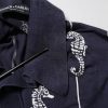 Dark Blue Sea Horse Collared Polo T-shirt - Image 6