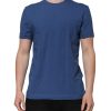 Blue Cotton Men Round Neck Underwear T-shirt - Image 2