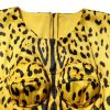 Yellow Polyester Leopard Midi Sheath Dress - Image 4