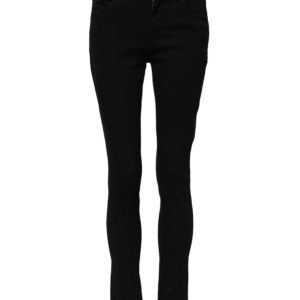 Black Cotton Skinny Mid Waist Denim Jeans