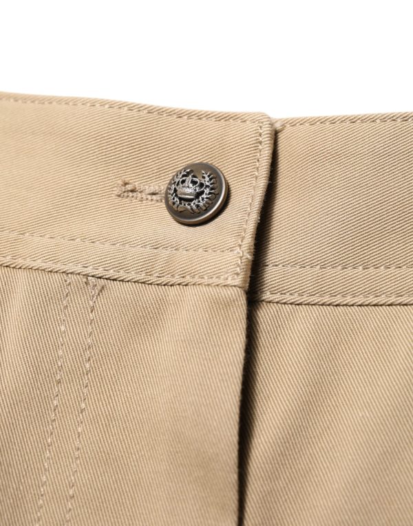 Beige Mid Waist Cargo Tapered Pants - Image 5