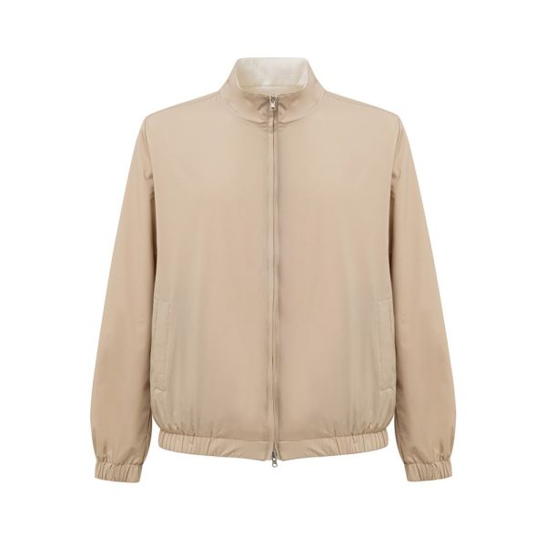 Beige Polyester Jackets & Coat