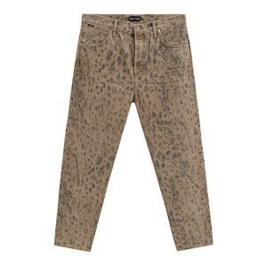Beige Cotton Tapered Jean