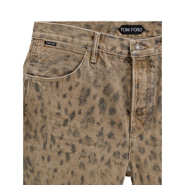 Beige Cotton Tapered Jean - Image 3