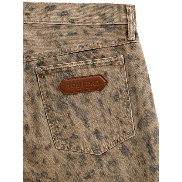 Beige Cotton Tapered Jean - Image 4