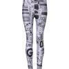 White Graphic HighWaist Skinny Leggings Pants - Image 3