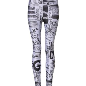 White Graphic HighWaist Skinny Leggings Pants