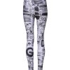White Graphic HighWaist Skinny Leggings Pants - Image 4