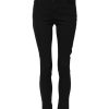 Black Cotton Skinny Mid Waist Denim Jeans - Image 2