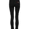 Black Cotton Skinny Mid Waist Denim Jeans - Image 3