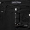 Black Cotton Logo Skinny Mid Waist Denim Jeans - Image 4