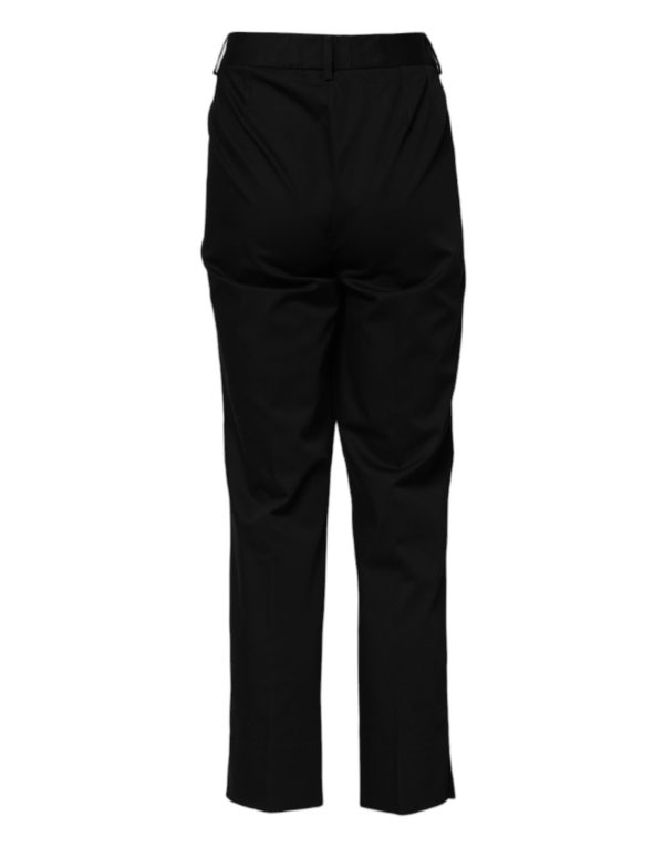 Black Cotton High Waist Formal Pants - Image 3