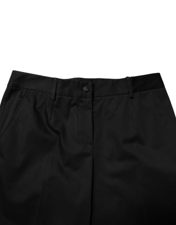 Black Cotton High Waist Formal Pants - Image 4