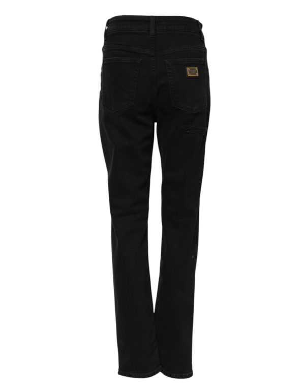 Black Boyfriend Cotton Flared Denim Jeans - Image 3