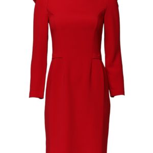 Red Above Knee Long Sleeves Sheath Dress
