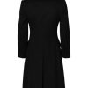 Black Wool Long Sleeves Trench Coat Jacket - Image 3