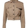 Beige Cotton Button Up Fitted Cropped Jacket - Image 2