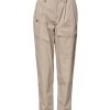 Beige Cotton High Waisted Pants - Image 2
