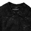 Black Floral Lace Cotton Collared Jacket - Image 4